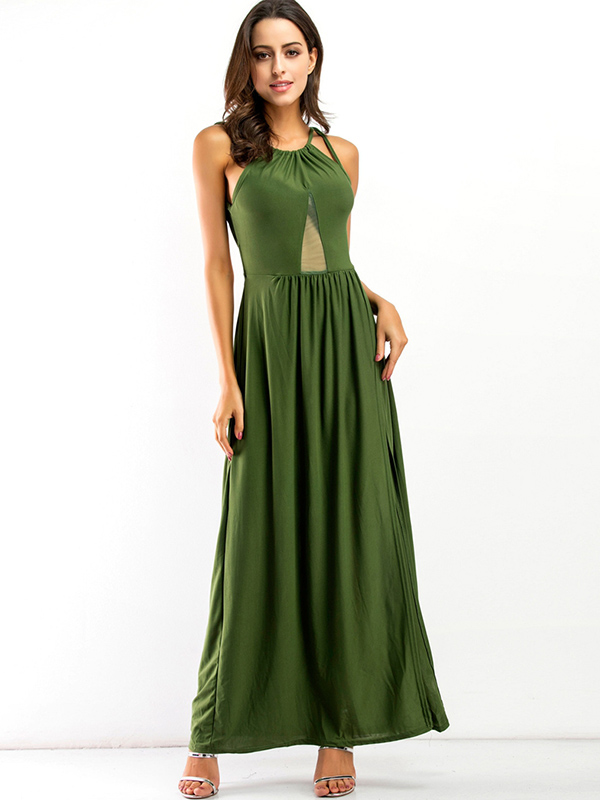 8 Colors S-2XL Sexy Backless Chiffon Maxi Dress