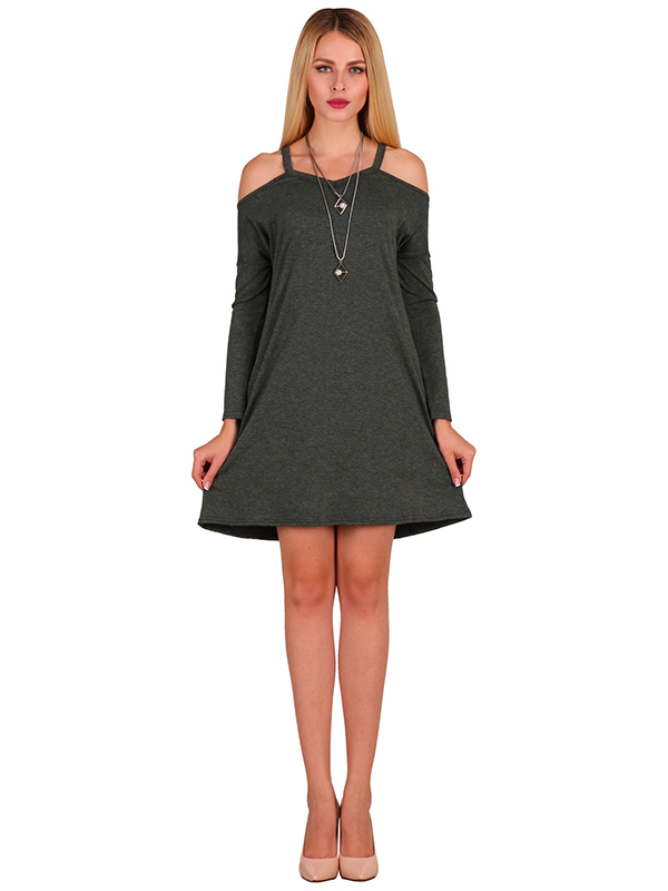 8 Colors S-XL Wide Straps A-Line Plain Casual Dress