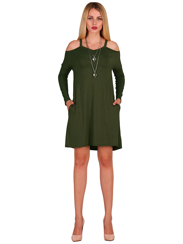 8 Colors S-XL Wide Straps A-Line Plain Casual Dress