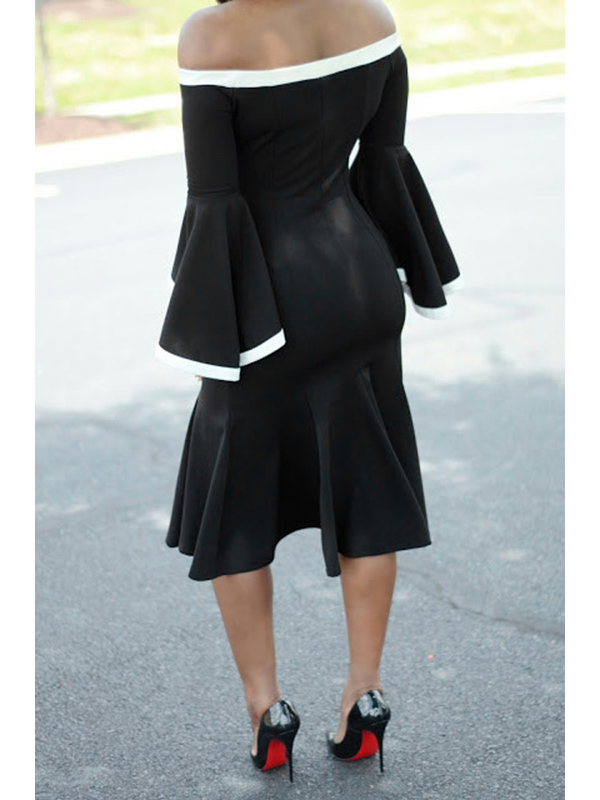 Black M-XXL Off Shoulder Maxi Dress