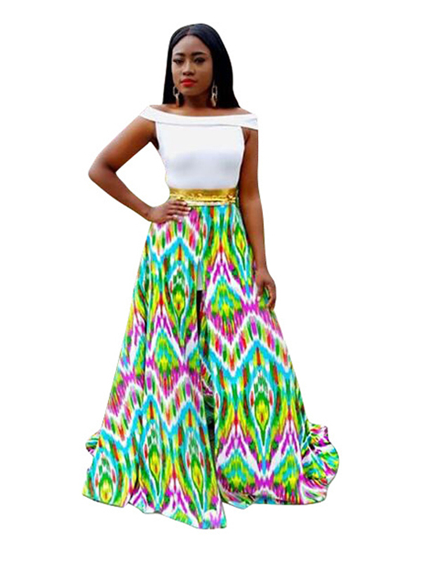 Casual Muliti Color Woman Maxi Dress