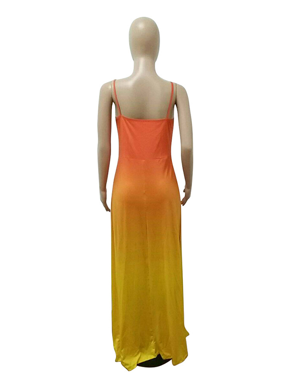 Gradient Color Strap Maxi Dress