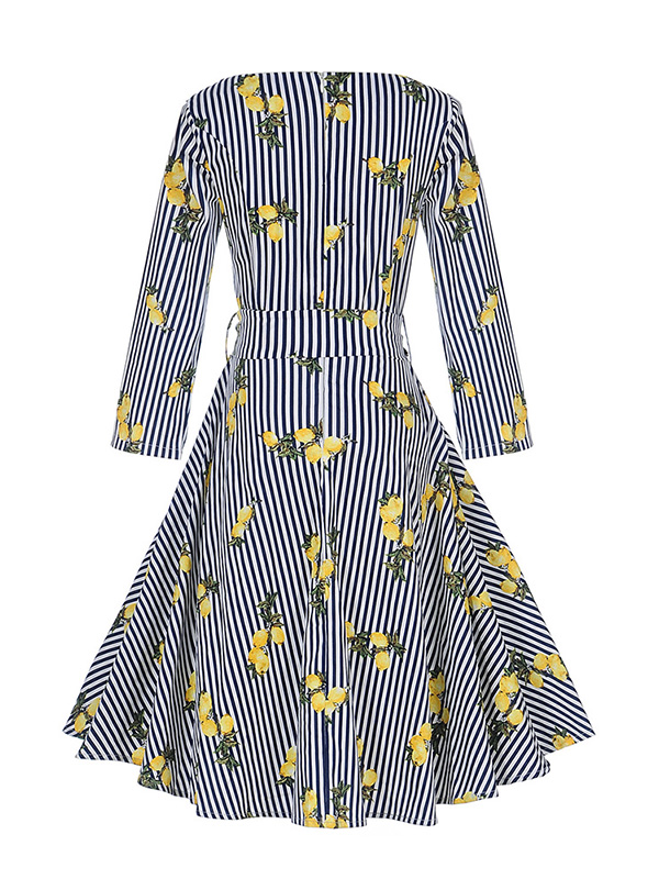 Grey S-XXL European Royal Style Casual Dress