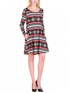  Multicolor S-XL Comfortable Pattern Casual Dress