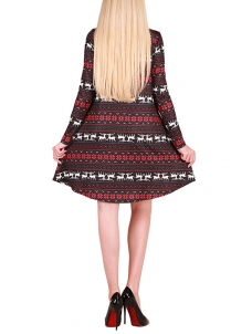 Multicolor S-XL Loose A-Line  Printed Casual Dress
