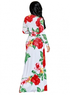 2 Colors L-5XL Colorful Printing Bohemain Dress