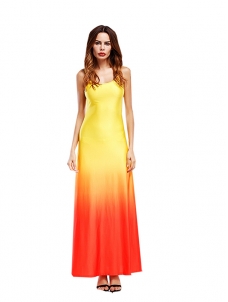 2 Colors S-5XL Gradient Sleeveless Maxi Dress