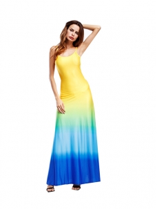 2 Colors S-5XL Gradient Sleeveless Maxi Dress