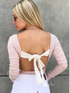 2 Colors S-XL Sexy Striped Blouse