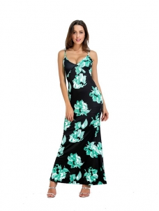 4 Colors S-5XL Floral Print Maxi Dress