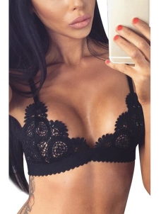 4 Colors S-XL Feminine Cleavage Wireless Crochet Lace Bra