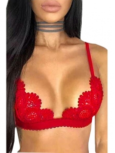 4 Colors S-XL Feminine Cleavage Wireless Crochet Lace Bra