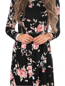 4 Colors S-XL Long Sleeve Casual Dress