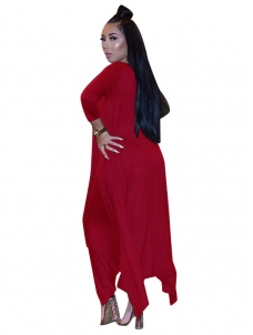 4 Colors S-XL Plain Casual Long Sleeve Maxi Dress