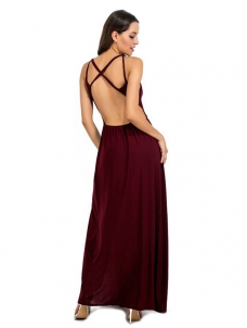 8 Colors S-2XL Sexy Backless Chiffon Maxi Dress
