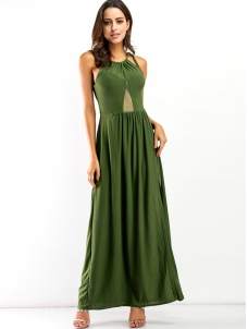 8 Colors S-2XL Sexy Backless Chiffon Maxi Dress