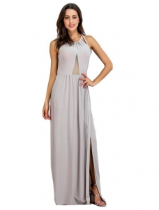 8 Colors S-2XL Sexy Backless Chiffon Maxi Dress