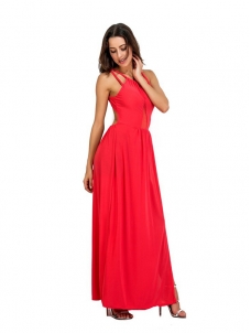 8 Colors S-2XL Sexy Backless Chiffon Maxi Dress