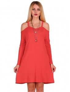 8 Colors S-XL Wide Straps A-Line Plain Casual Dress