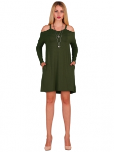 8 Colors S-XL Wide Straps A-Line Plain Casual Dress