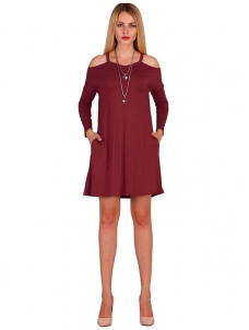 8 Colors S-XL Wide Straps A-Line Plain Casual Dress