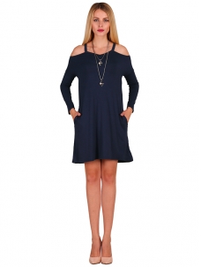 8 Colors S-XL Wide Straps A-Line Plain Casual Dress