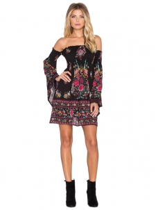 Black S-5XL Off Shoulder Casual Dress