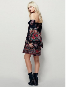 Black S-5XL Off Shoulder Casual Dress