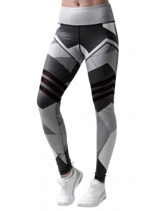 Black S-XL Printed Tight Gym Yoga Legging