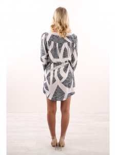 Black S-XL V Neck Striped Casual Dress