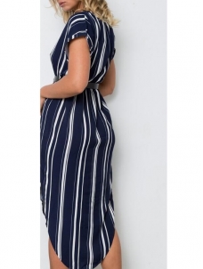 Blue and White Stripes Tall Blouse Dress