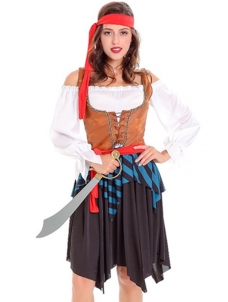 Brown One Size Off Shoulder Pirate