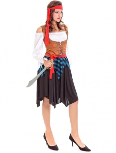 Brown One Size Off Shoulder Pirate