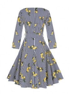 Grey S-XXL European Royal Style Casual Dress