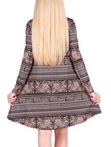 Multicolor S-XL Fall Feminine Flowy Style Casual Dress