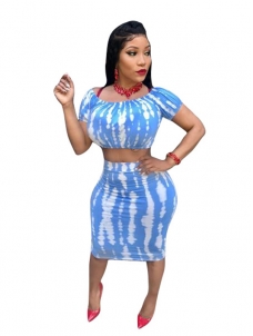 Multicolor Two Pieces Casual Bodycon Dress