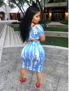 Multicolor Two Pieces Casual Bodycon Dress