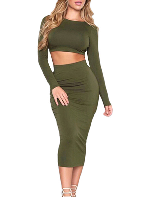 3 Colors S-L High Rise Eye-Catching Midi Dress