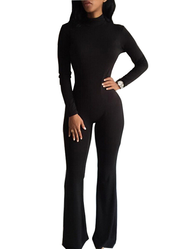 3 Colors S-XL Long Sleeve Jumpsuit 