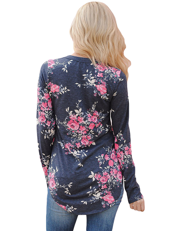 4 Colors S-XXL Floral Print Blouses