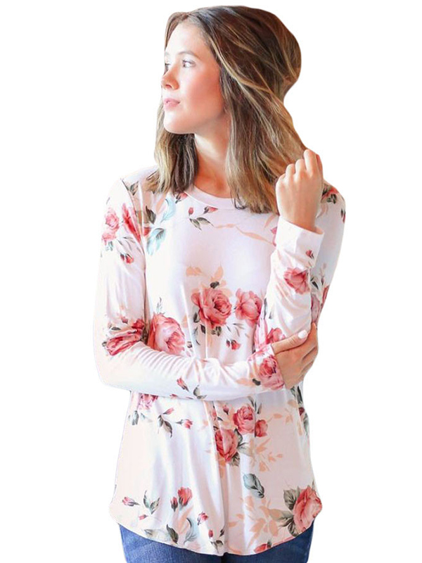 4 Colors S-XXL Floral Print Blouses