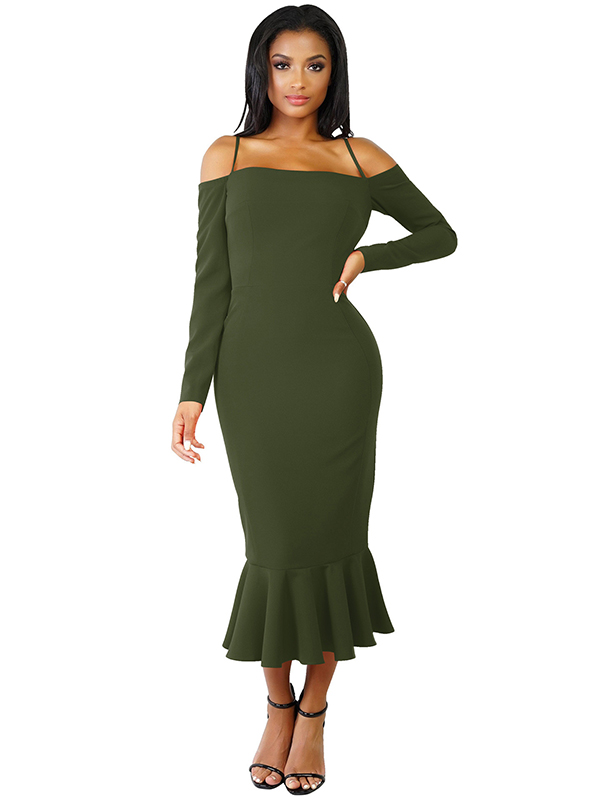 6 Colors S-XL Straps Party  Maxi Dress