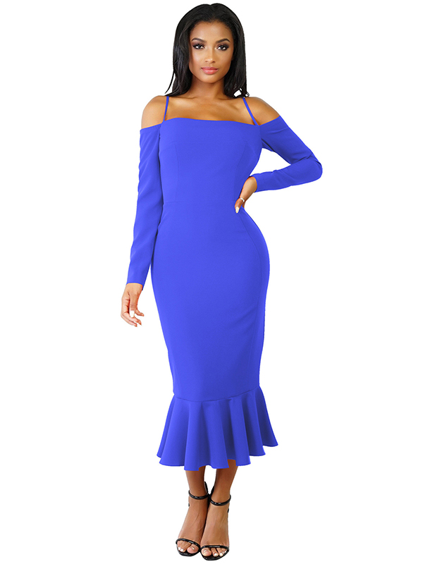 6 Colors S-XL Straps Party  Maxi Dress