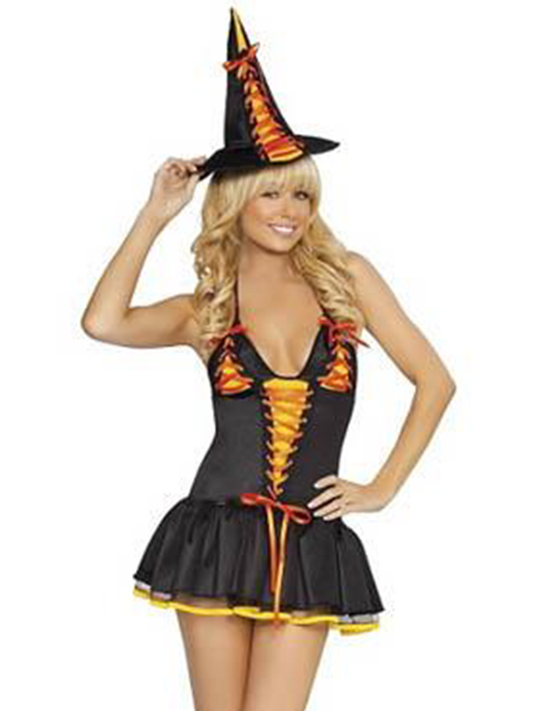 Candy Witch Halloween Costume Set Petticoat Dress