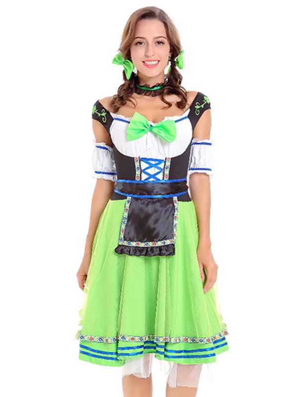 New Green Oktoberfest Beer Girl Costume