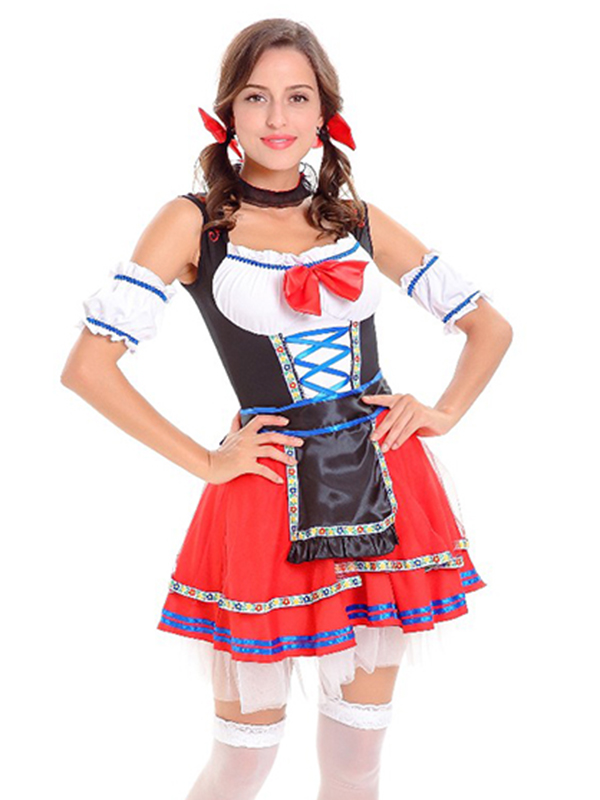 Red Short Oktoberfest Beer Girl Costume