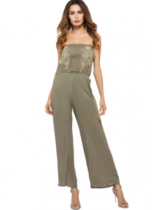 2 Colors M Sleeveless Embroidery Jumpsuit