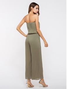 2 Colors M Sleeveless Embroidery Jumpsuit