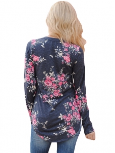4 Colors S-XXL Floral Print Blouses