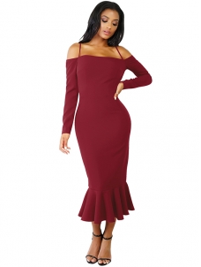 6 Colors S-XL Straps Party  Maxi Dress